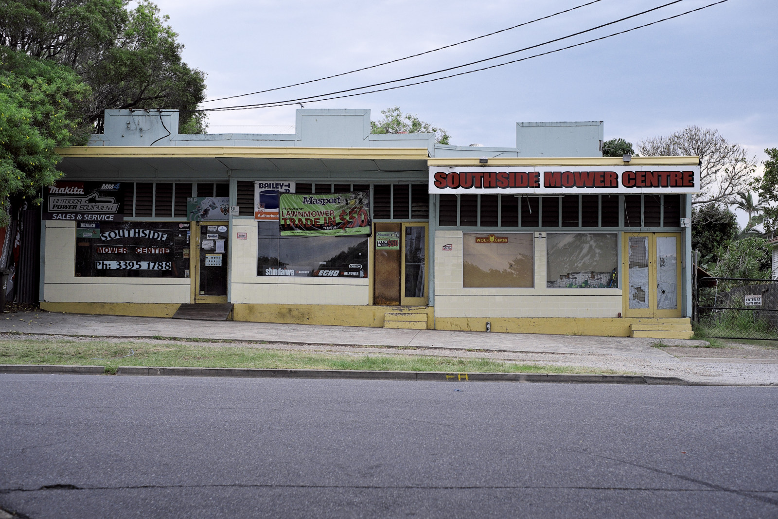 Southside Mower Center - Formaer Butchers shop and general store, Nurstead Street Carina. Post WW2 Brisbane vernacular architecture.