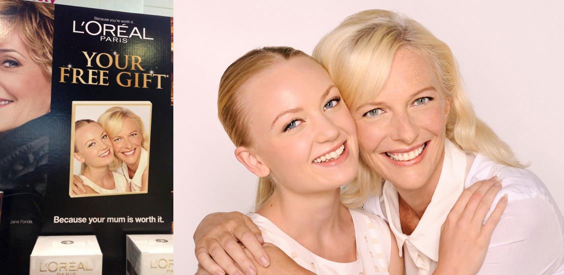 L'OREAL Paris Beauty photography - Mother and daughter beauty portrait for mothers day promotion.