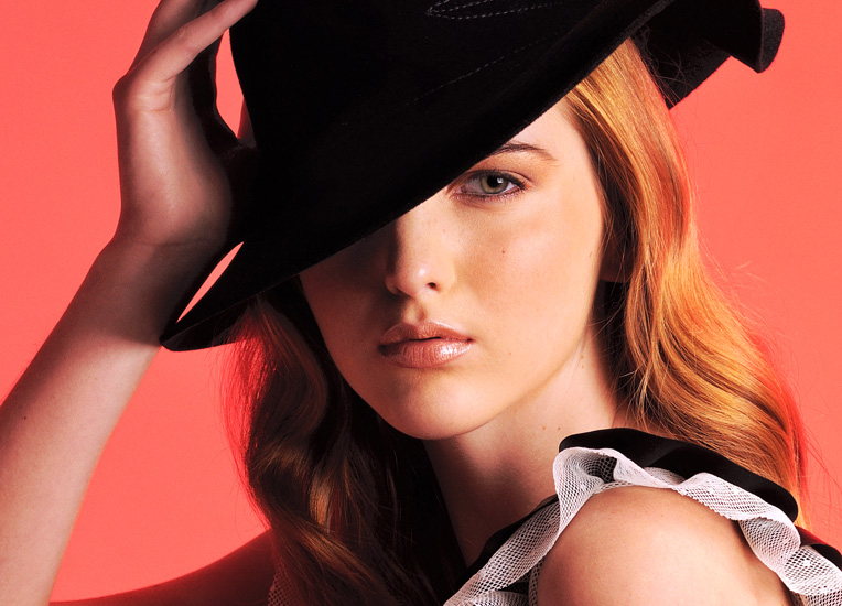 Hats and Beauty in full colour - studio beauty editorial, Sydney, Australia by Kent Johnson.