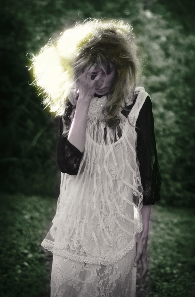 A halo of light - Alice's Dreamtime, Alone - Editorial Fashion Photography by Kent Johnson.