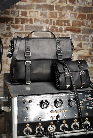 Sydney fashion photographer Kent Johnson's Biker inspired studded leather fashion handbag accessories camapign shoot.