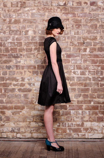 Vintage fashion campaign, black dress and cloch hat - Studio Fashion Photographed in Sydney by Kent Johnson.