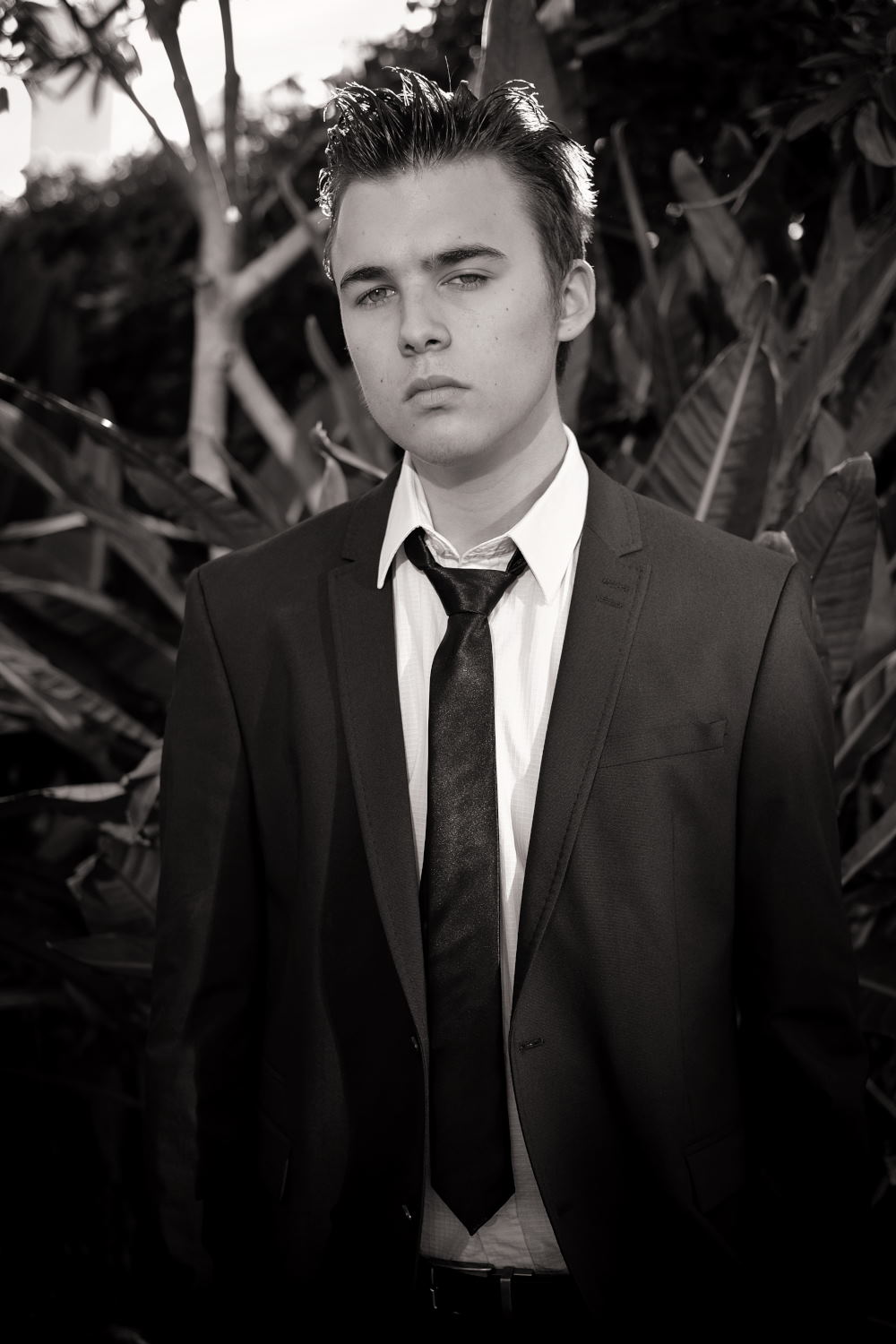 Actor Mitch Greenwood, portfolio shot wearing a suit on location. Photography by Kent Johnson, Sydney, Australia.