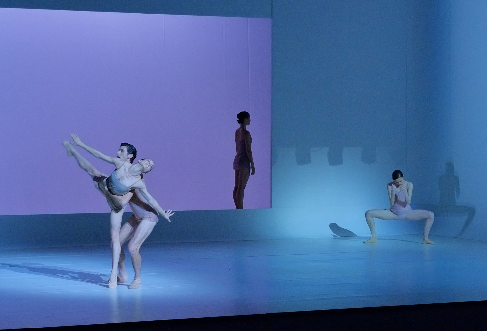 Alienation, purple and blue stage set The Australian Ballet - CHROMA - Chorographer Wayne McGregor Photography by Kent Johnson.
