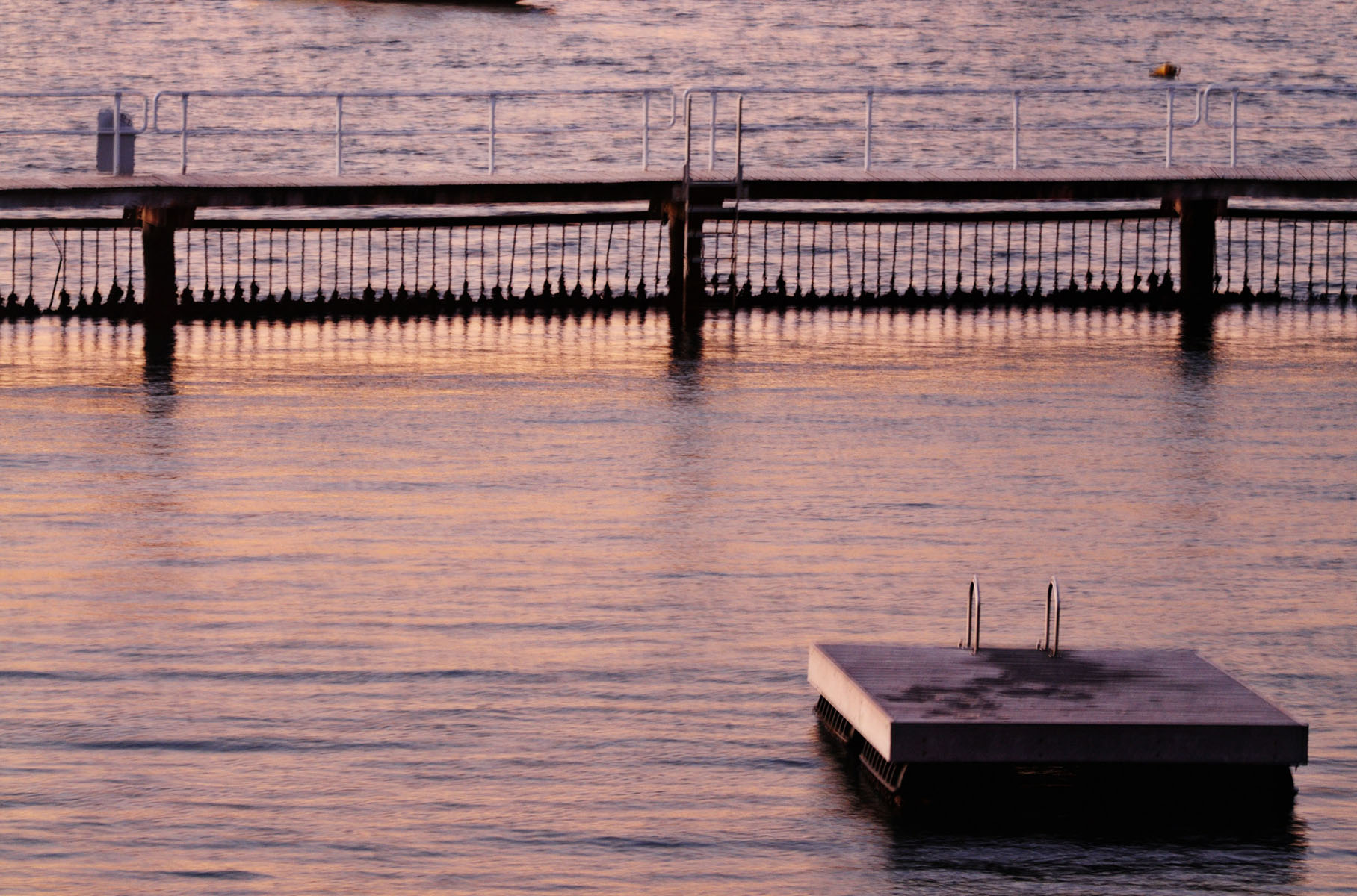 Pontoon sunset - Redleaf Boulevardier, Impressions of Redleaf Sydney an exhibition of photographs by Kent Johnson.