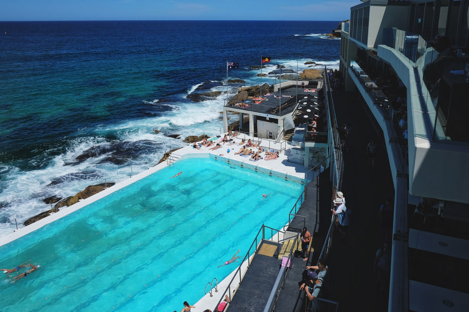 Icebergs pool as seen from the dining room and bar - Bondi Beach, Sydney, Australia