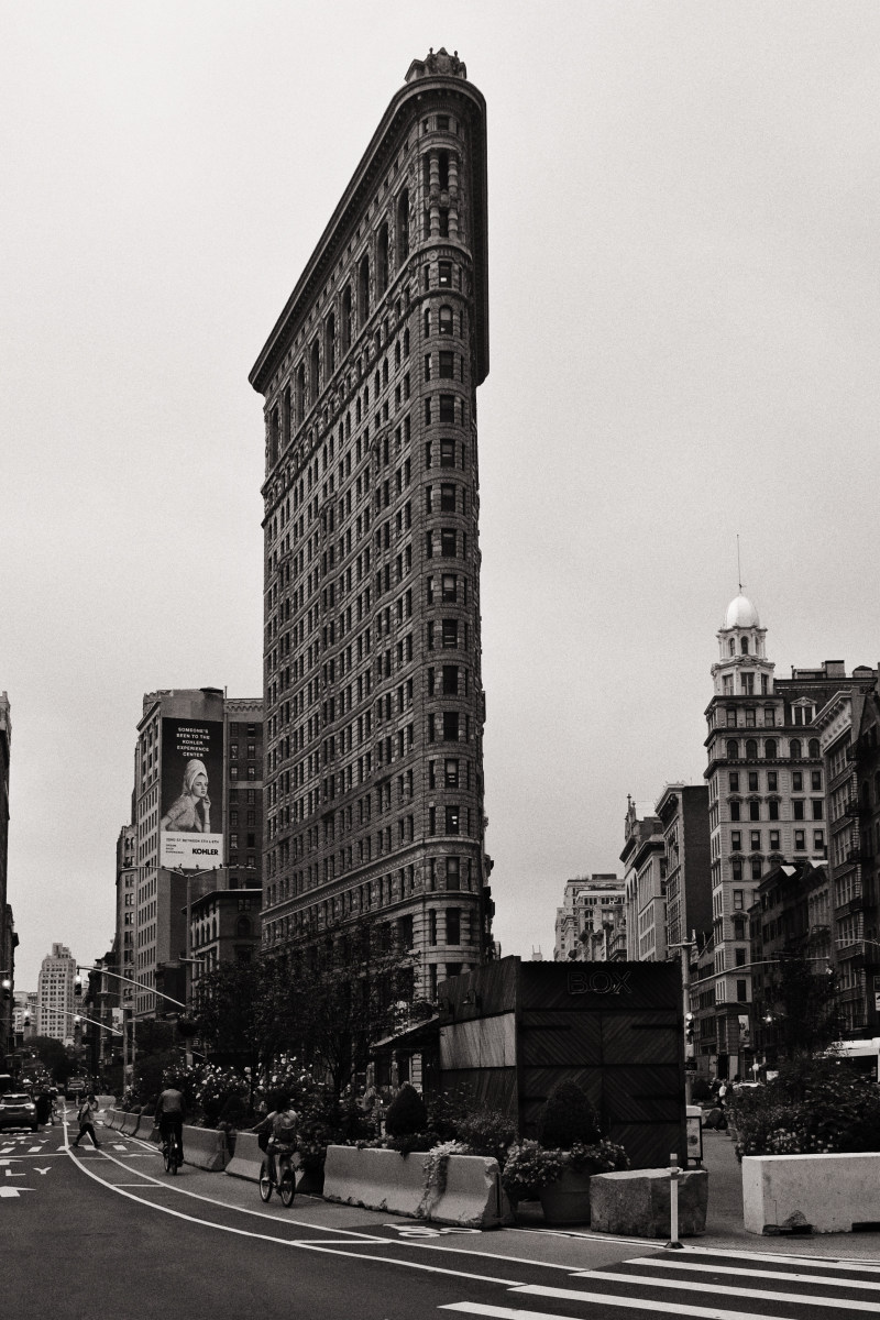 The Flatiron building, unique narrow and tall an early New York City skyscraper and a top 10 attraction