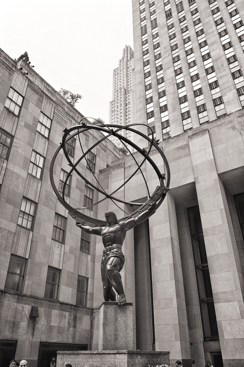 Rockefeller Center Atlas carrying the celestial vault on his shoulders in Midtown Manhattan