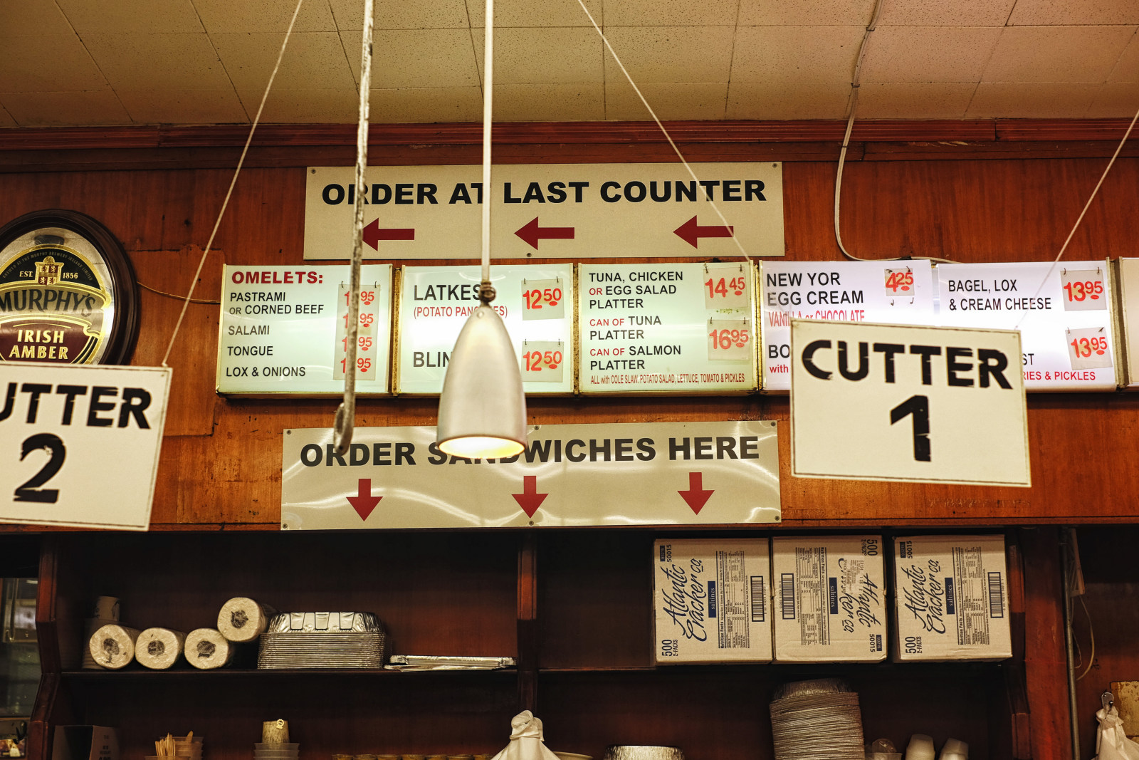Inside Katz's legendary pastrami, corned beef and Jewish deli, great food and atmosphere on E Houston St, New York