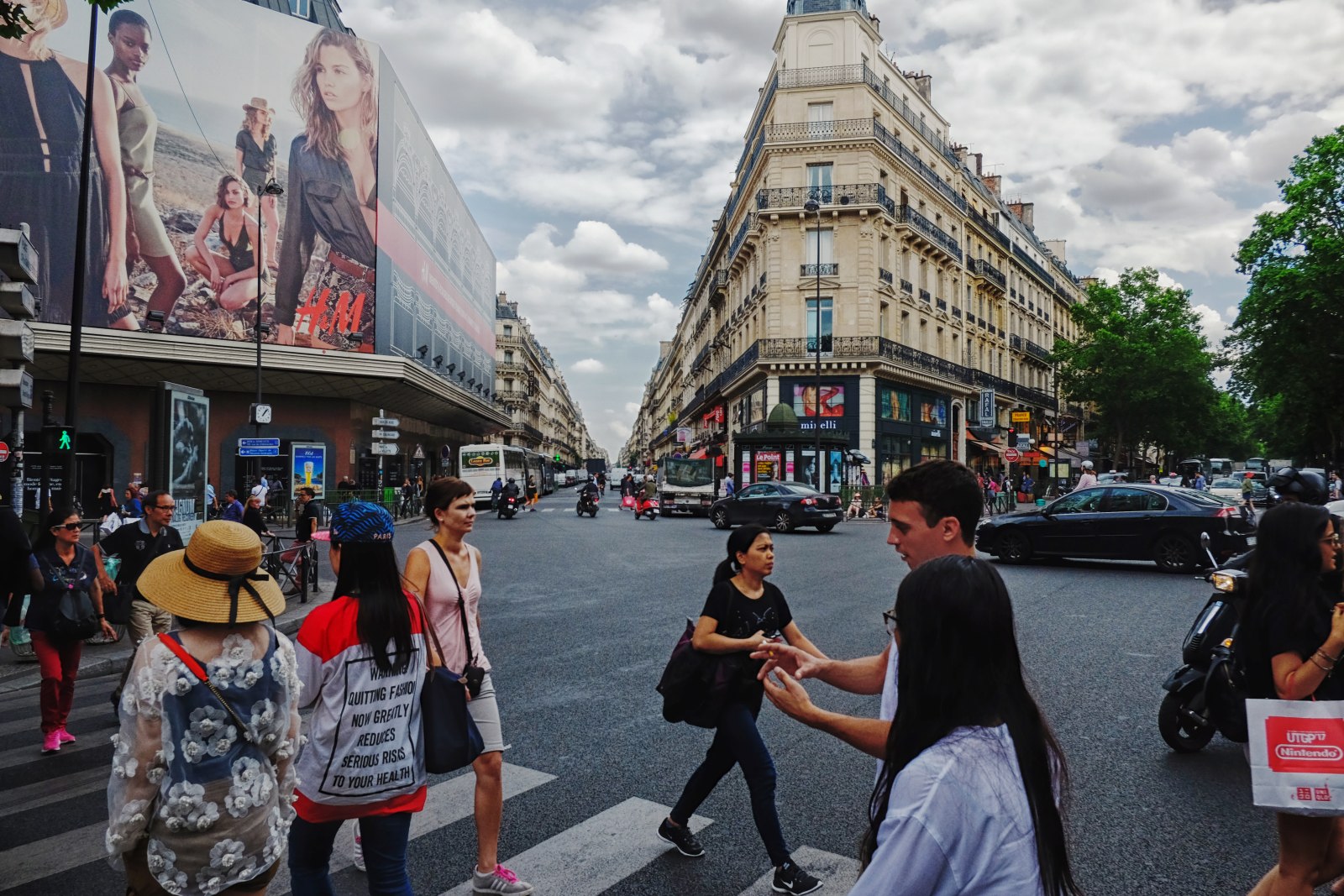 Shopping near the Opera - Boulevard Haussmann and  Rue la Fayette, France. Street style travel Photography by Kent Johnson.