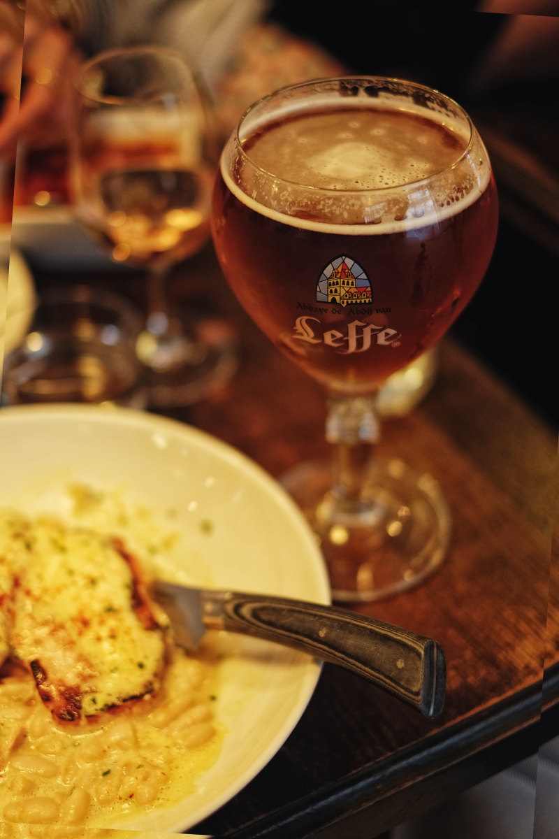 Dinner with beer, La Cantine du Troquet Dupleix in Paris, France. Food travel and lifestyle photography by Kent Johnson.