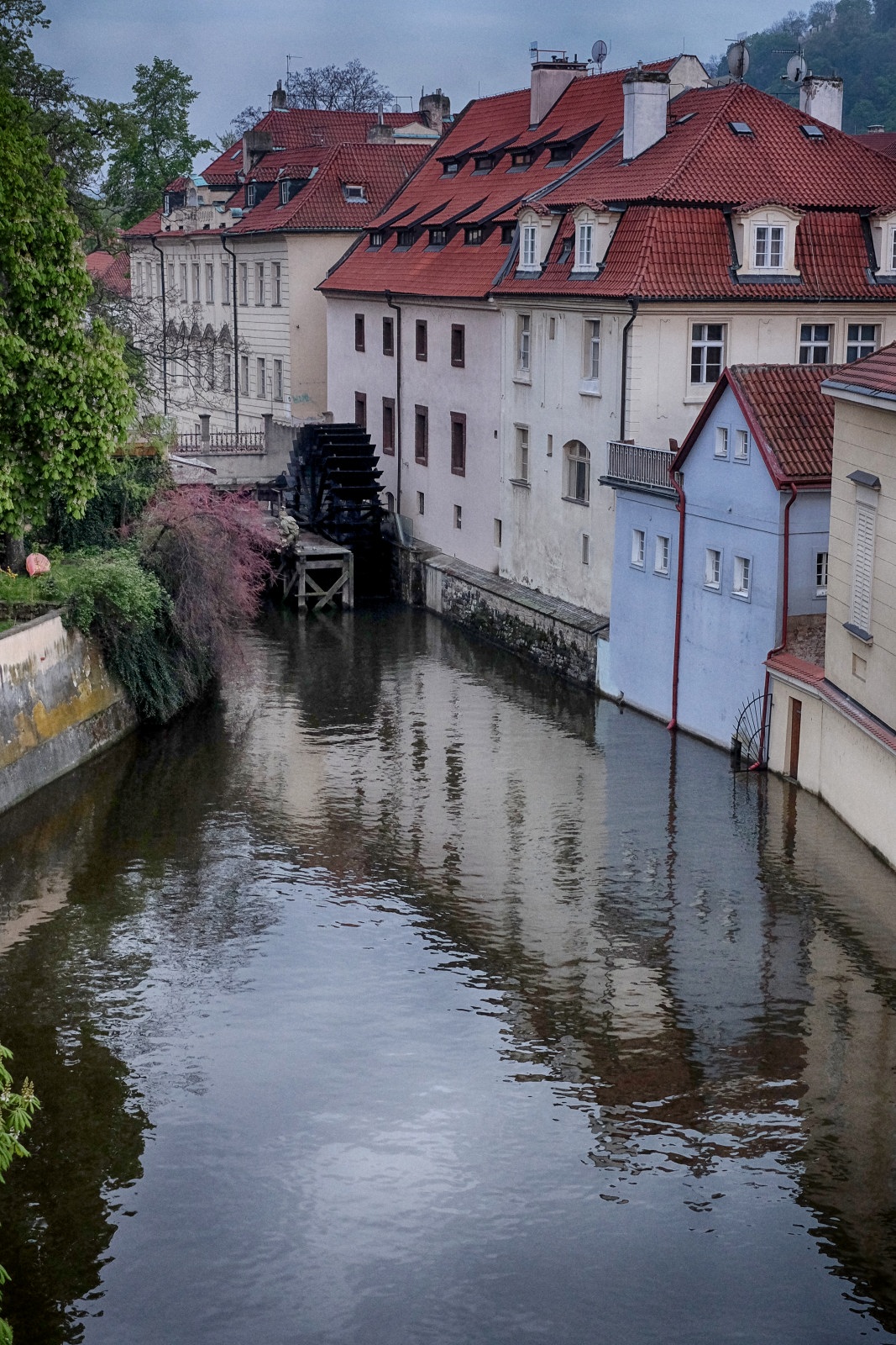 Old mill and  paddle wheel on Čertovka (Devils Canal), sometimes also called Little Prague Venice