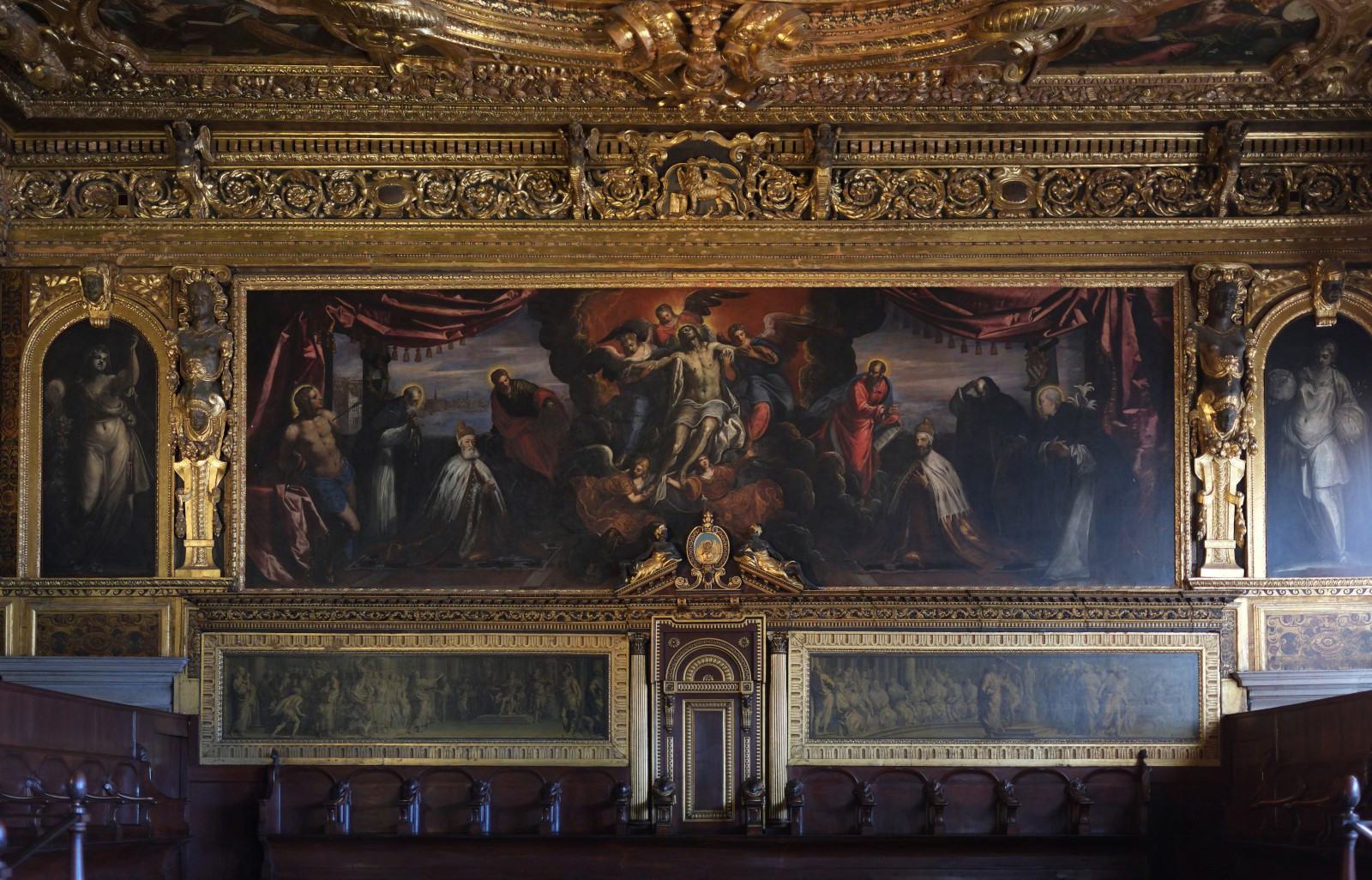 Sala del Senato, Palazzo Ducale, Venice, Italy. Doge's Palace.