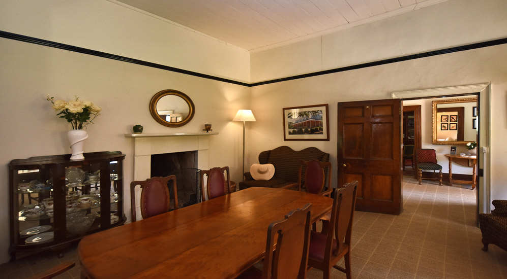 The old dining room at the historic Fitzroy Inn, Mittagong in the Southern Highlands. Hotel interior photography by Kent Johnson.
