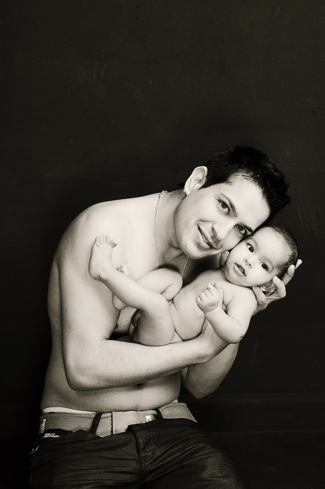 Father and Son studio portrait portrait by Kent Johnson Photography, Sydney, Australia.