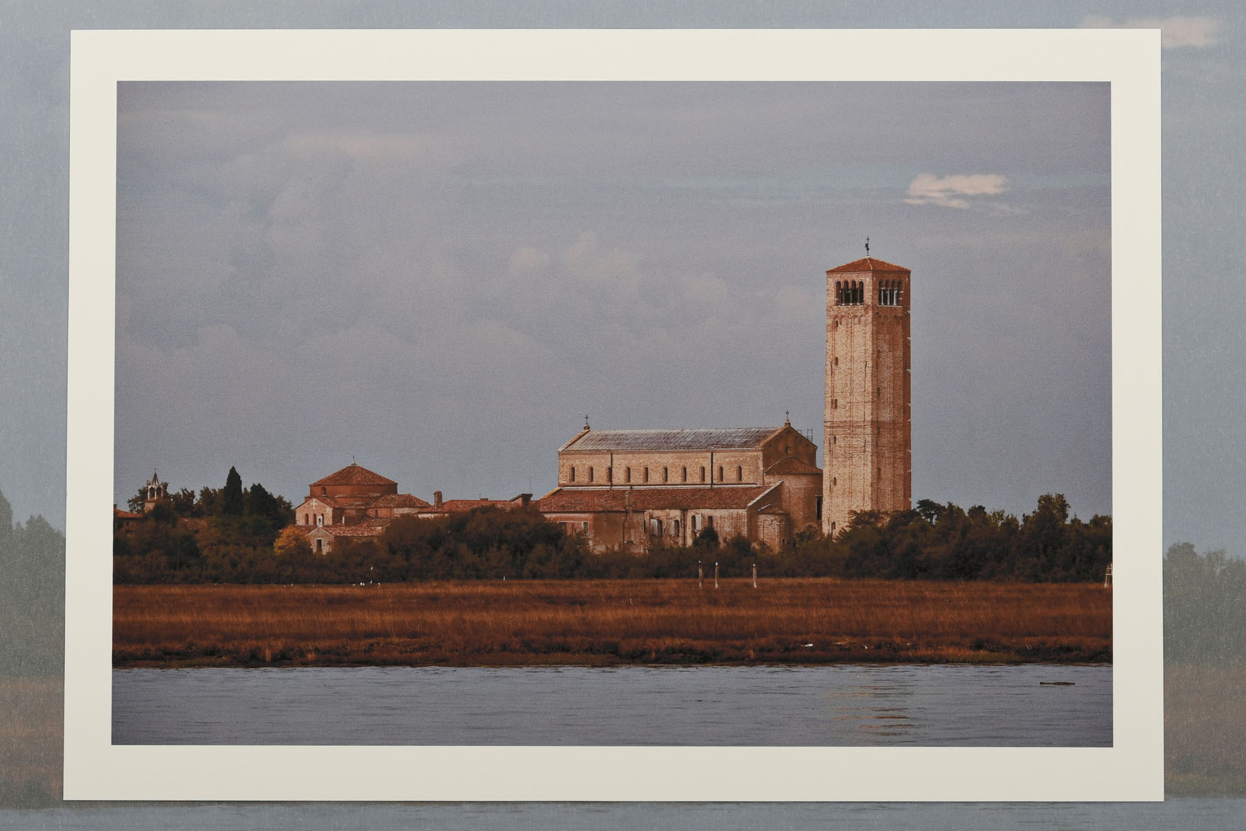 Torcello - Santa Fosca, Santa Maria Assunta and campanile from the lagoon. An exhibition of photographs by Kent Johnson.